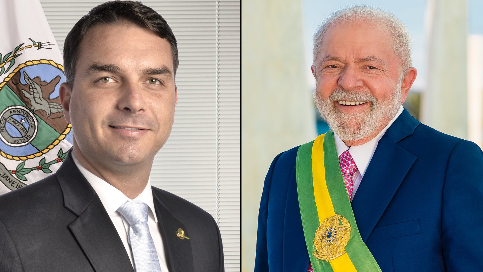 Flávio Bolsonaro e Luiz Inácio Lula da Silva